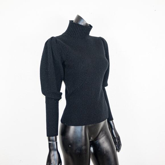 FRAME Women's Wool & Cashmere Puff Sleeve Turtleneck Sweater sz Small - Picture 6 of 10